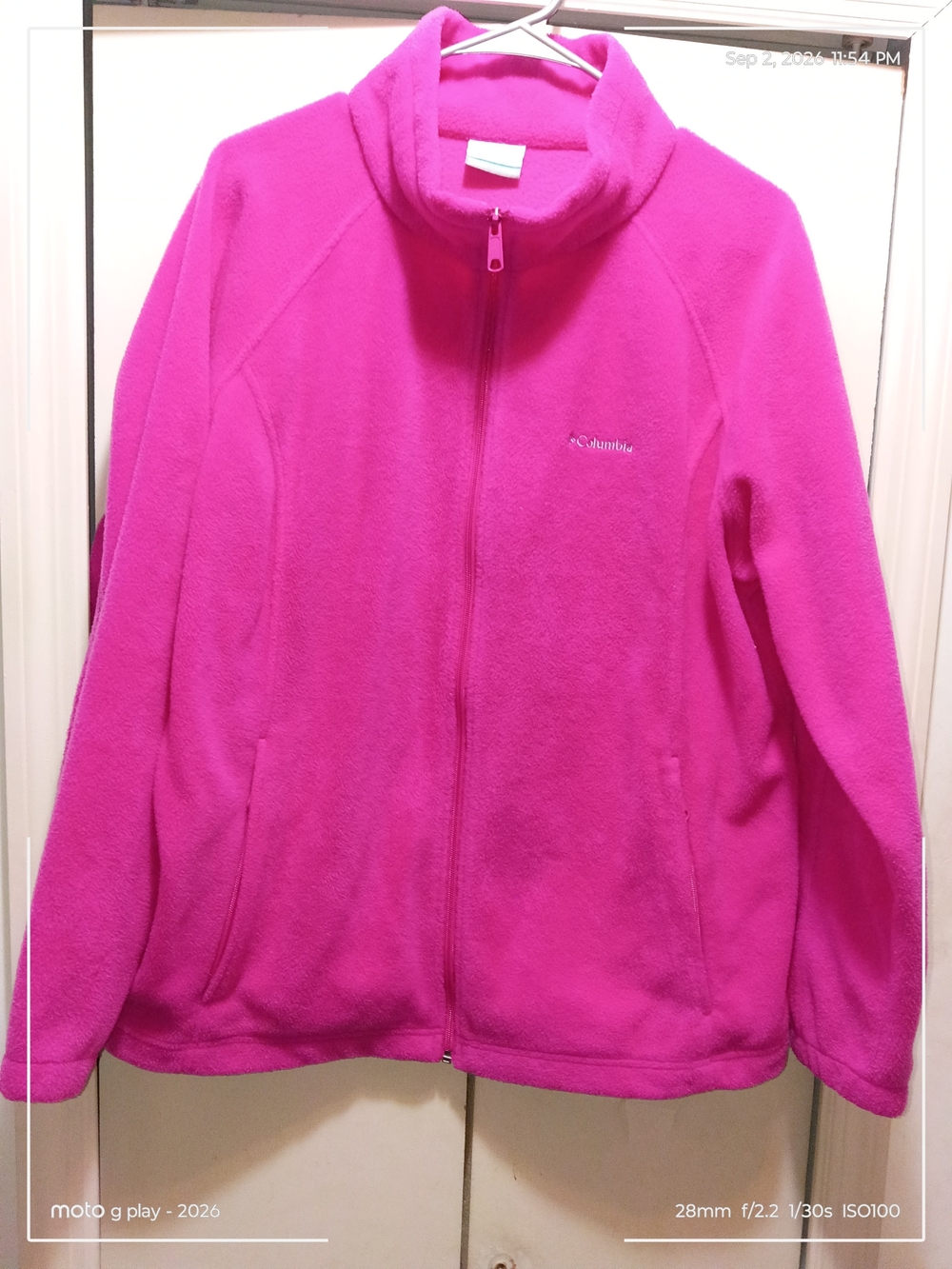 Columbia Women's Hot Pink Full-Zip Teddy Fleece Jacket